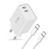 TECH-PROTECT C35W 2-PORT NETWORK CHARGER PD 35W + TYPE-C CABLE WHITE